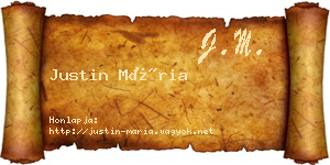 Justin Mária névjegykártya