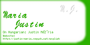 maria justin business card